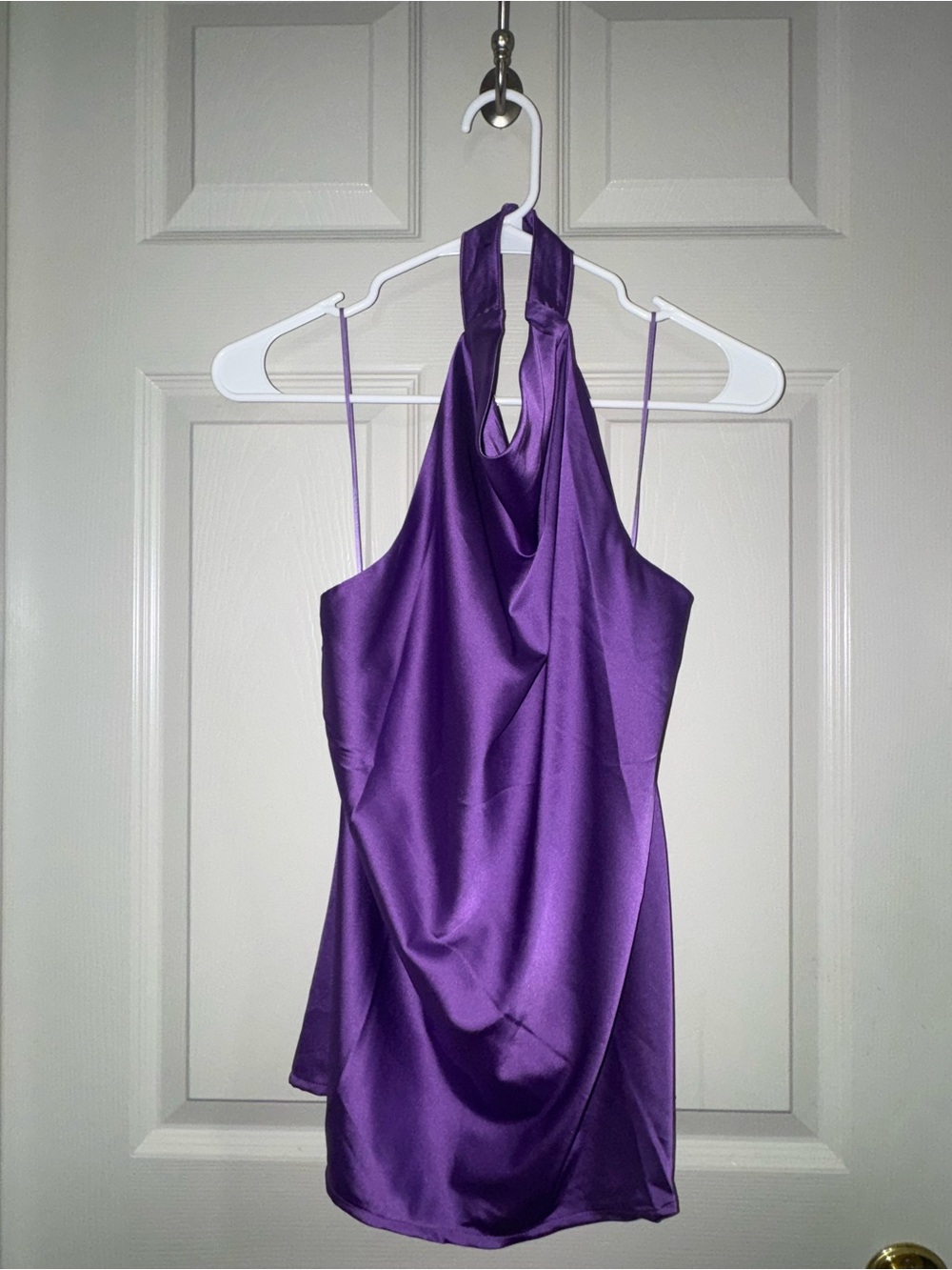 TCEC Purple Satin Halter Neck Blouse